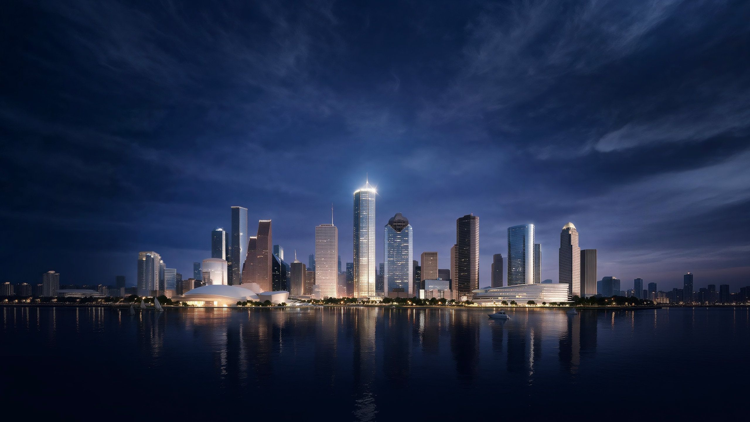 Houston skyline at night