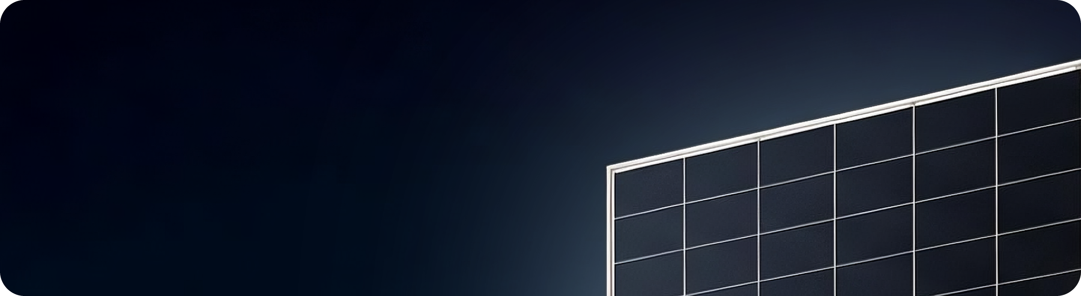 Corner of a framed glass-glass solar module