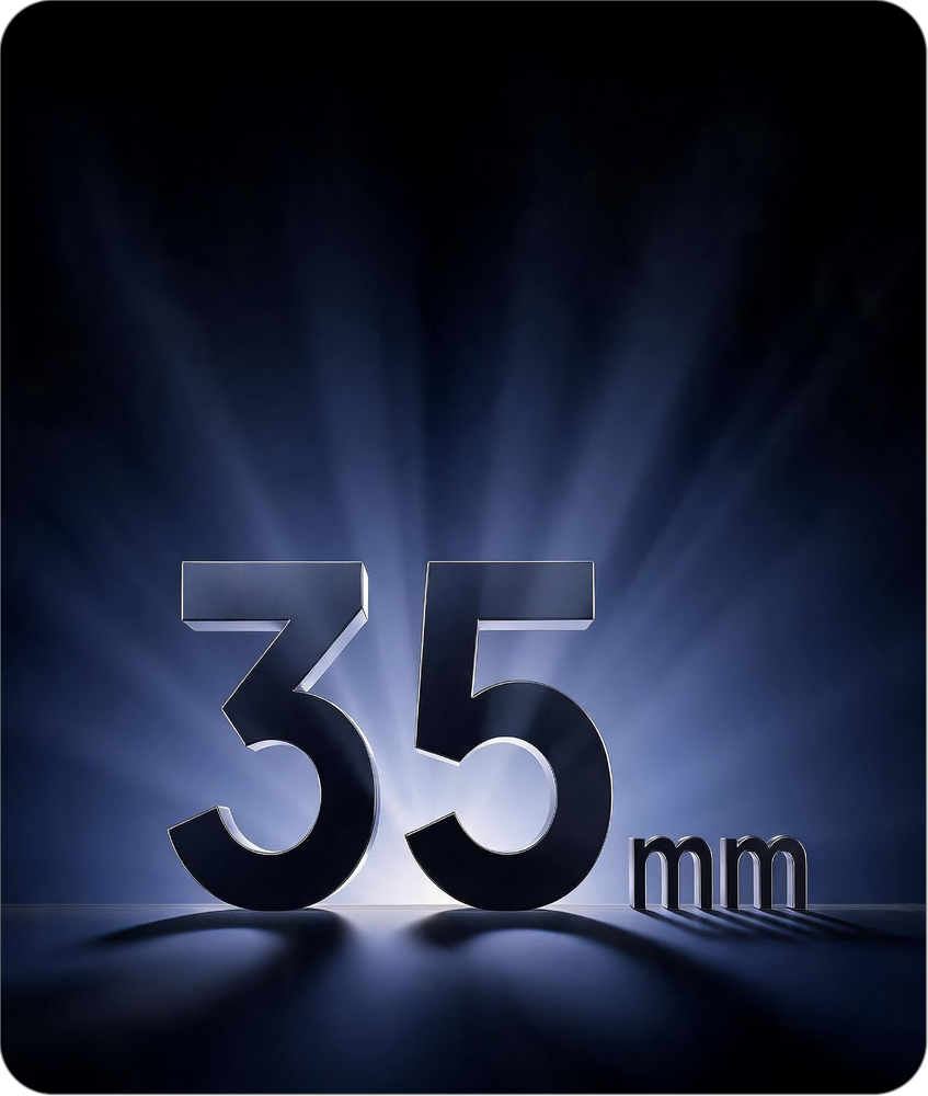 Impact resistance: 35 mm