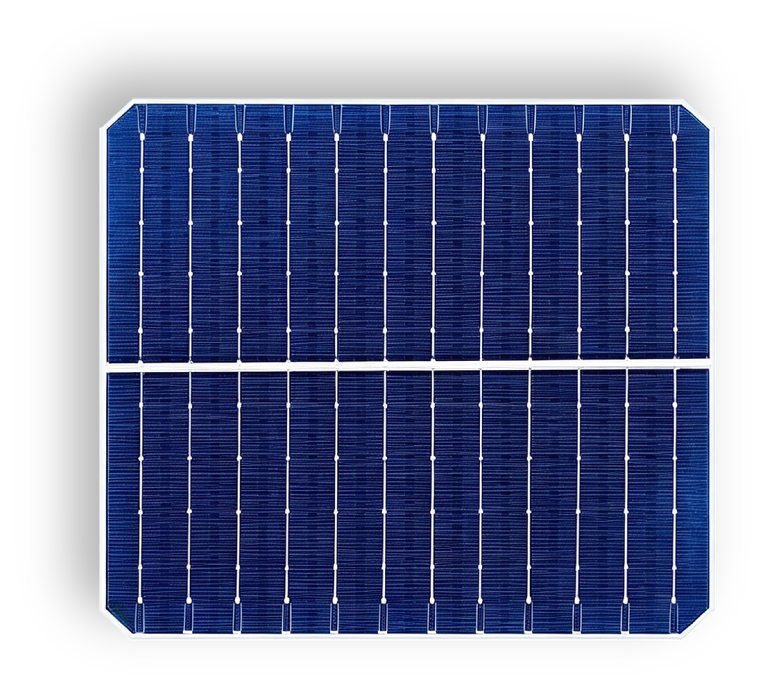 Traditional solar cell with visible front gridlines