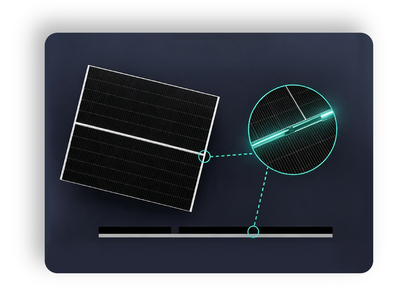 BCZenn cell: rear-side interconnects, no ribbon across the cell edge